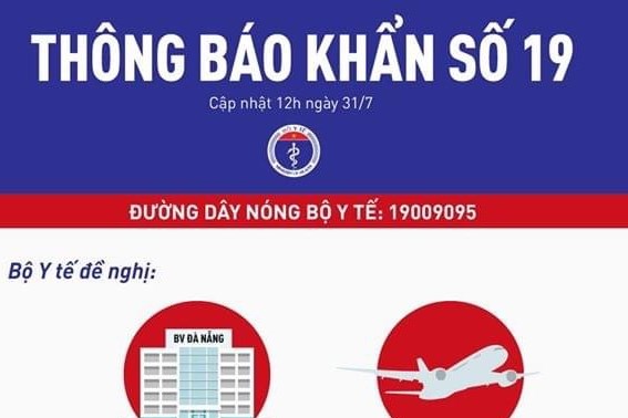 Thông báo khẩn số 19 của Bộ Y tế về dịch COVID-19