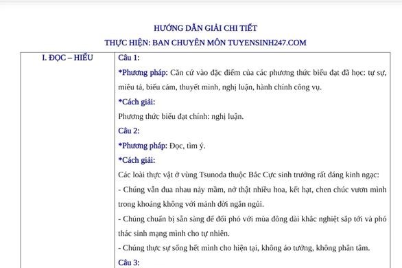 Đáp án Đề thi tốt nghiệp THPT năm 2020 môn Ngữ văn