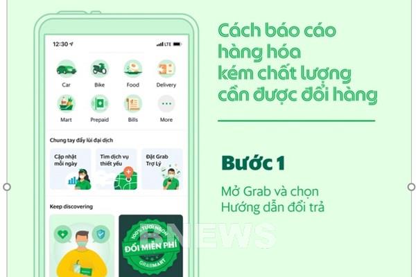 GrabMart hỗ trợ đổi miễn phí hàng tươi sống