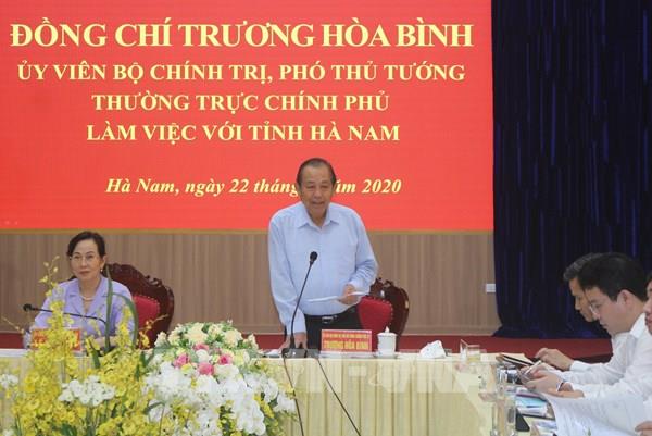 Phó Thủ tướng: Hà Nam cần đẩy nhanh tiến độ giải ngân vốn đầu tư công