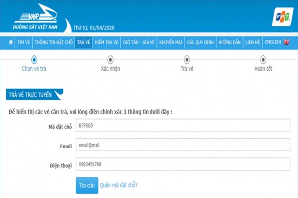 Thuận tiện khi trả vé tàu trên hệ thống bán vé điện tử từ 1/9