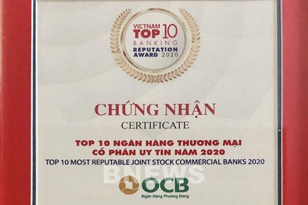 OCB góp mặt trong Fast 500 & Top 10 ngân hàng uy tín năm 2020