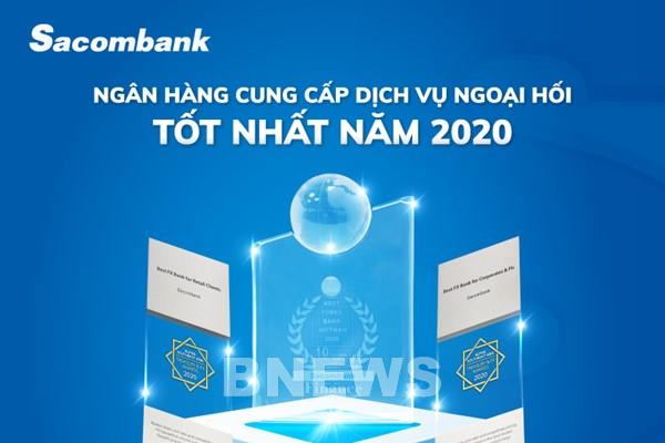 Sacombank nhận giải “Ngân hàng cung cấp dịch vụ ngoại hối tốt nhất năm 2020”