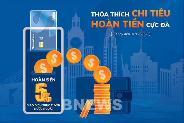 Hoàn đến 3 triệu đồng khi giao dịch online bằng thẻ Sacombank Visa