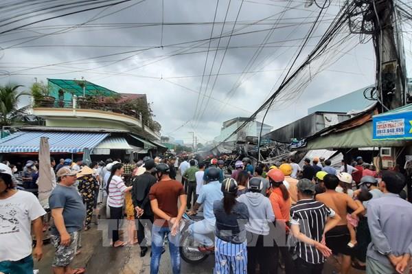 Cháy lớn tại chợ phường 8, thành phố Cà Mau