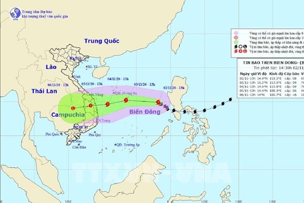 Bão số 10 mạnh cấp 8-9, giật cấp 11, hướng vào miền Trung