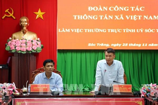 TTXVN hợp tác thông tin với thành phố Cần Thơ và tỉnh Sóc Trăng