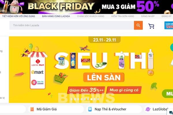 Black Friday các trang Web thương mại rộn ràng khuyến mại