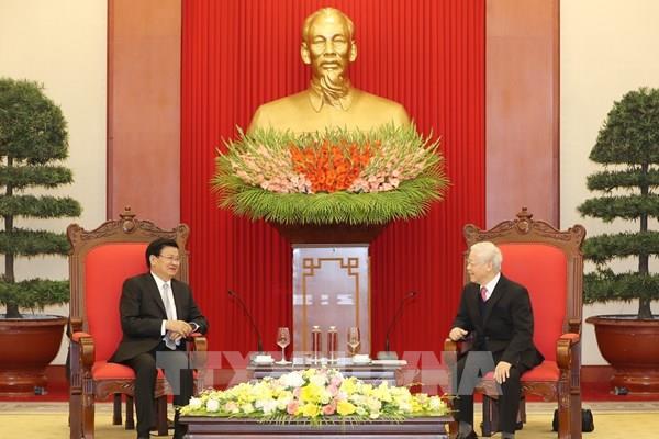 Tổng Bí thư, Chủ tịch nước Nguyễn Phú Trọng tiếp Thủ tướng Lào Thongloun Sisoulith
