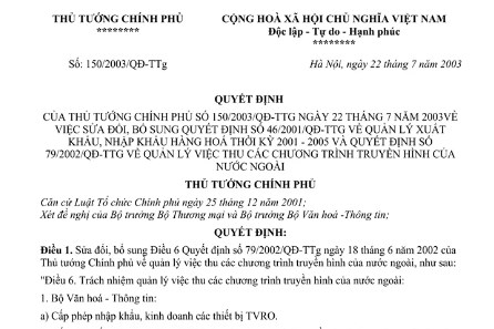 Bãi bỏ một số văn bản quy phạm pháp luật do Thủ tướng Chính phủ ban hành