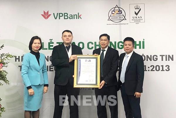 VPBank được cấp chứng chỉ ISO/IEC 27001:2013 về An toàn thông tin