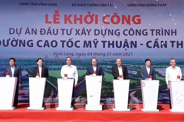 Thủ tướng phát lệnh khởi công xây dựng công trình đường cao tốc Mỹ Thuận - Cần Thơ