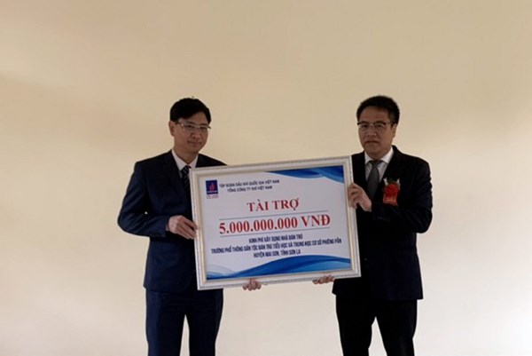 PV GAS tài trợ 5 tỷ đồng xây dựng Nhà bán trú Trường Phiêng Pằn - Sơn La