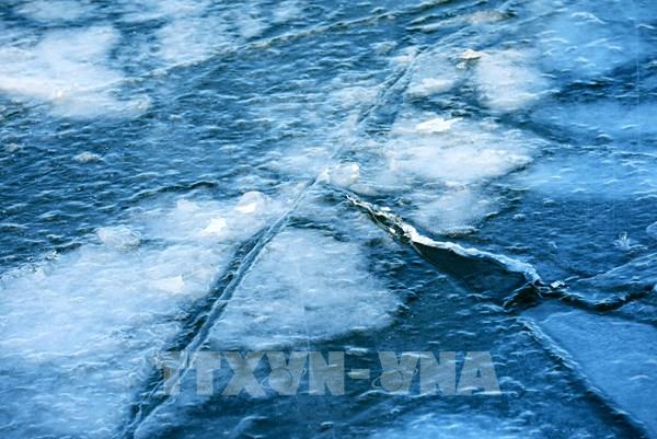 Sông Hàn ở thủ đô Seoul đóng băng toàn mặt sông