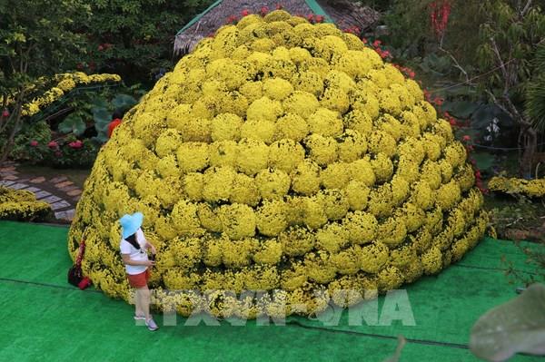 Mô hình bó hoa cúc mâm xôi được xác lập kỷ lục lớn nhất Việt Nam