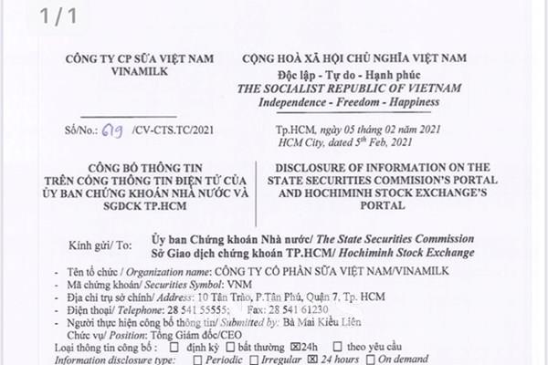 Vinamilk được cấp phép thành lập liên doanh ra nước ngoài trị giá 6 triệu USD