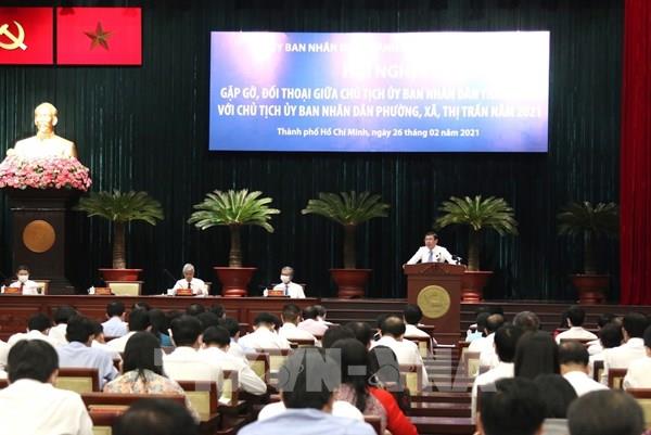 Lãnh đạo Tp. Hồ Chí Minh đối thoại với lãnh đạo phường, xã, thị trấn