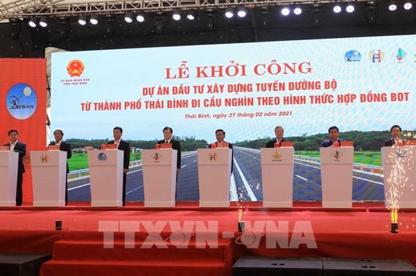 Khởi công dự án tuyến đường bộ từ thành phố Thái Bình đi cầu Nghìn