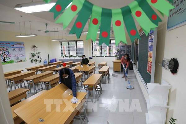 Các trường học ở Hà Nội chuẩn bị đón học sinh trở lại trường