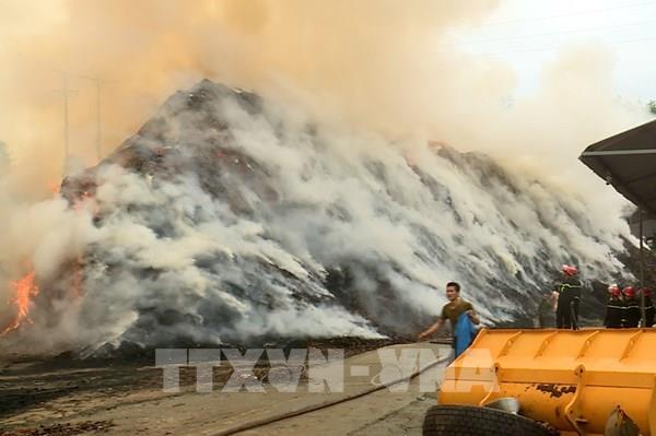 Cháy xưởng chế biến quế tại Bảo Thắng (Lào Cai)