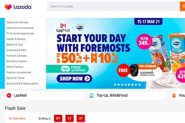 Nhiều người tiêu dùng Thái Lan chuyển sang mua sắm trực tuyến