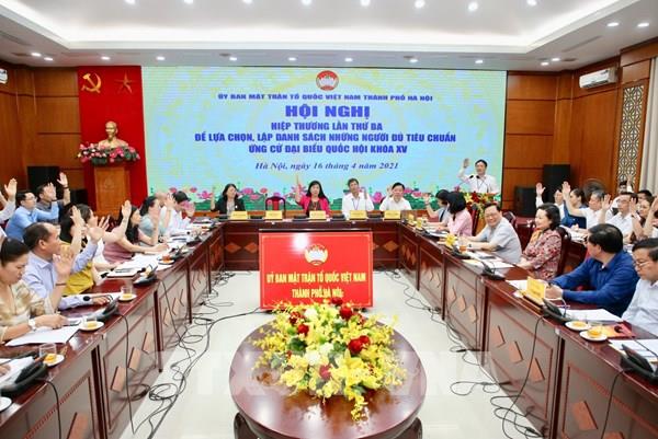 Hà Nội thống nhất danh sách 36 người đủ tiêu chuẩn ứng cử đại biểu Quốc hội
