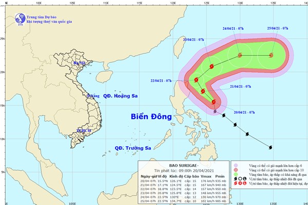 Bão Surigae hầu như không ảnh hưởng đến đất liền Việt Nam