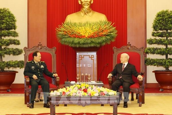 Tổng Bí thư Nguyễn Phú Trọng tiếp Ủy viên Quốc vụ, Bộ trưởng Bộ Quốc phòng Trung Quốc