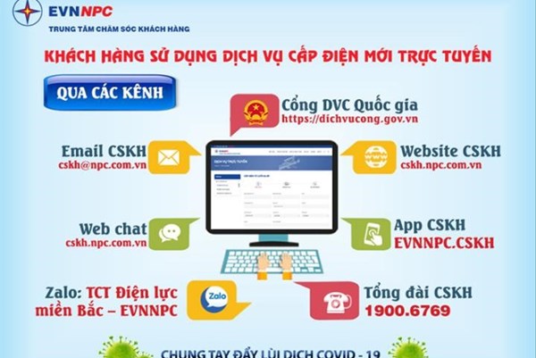 Sử dụng dịch vụ cấp điện trực tuyến để phòng dịch COVID-19