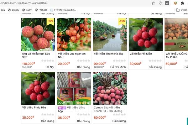 Thêm 2 sàn thương mại điện tử đưa vải thiều Bắc Giang vào bán