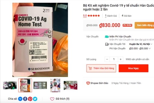 Quản lý thị trường cảnh báo kit test nhanh COVID-19 rao bán trên mạng