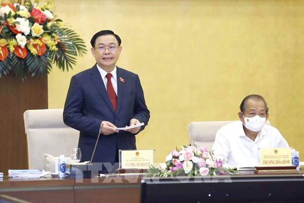 Chủ tịch Quốc hội Vương Đình Huệ chủ trì Phiên họp thứ 7 Hội đồng Bầu cử quốc gia