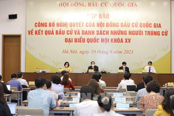 Danh sách chính thức những người trúng cử đại biểu Quốc hội khóa XV