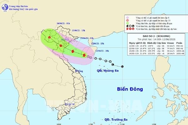 Bão số 2 vào Vịnh Bắc Bộ, gió giật cấp 9-10, mưa to từ Thanh Hoá đến Thừa Thiên-Huế
