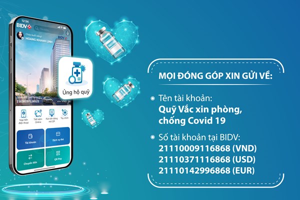 BIDV: Chuyển tiền ủng hộ không cần nhớ số tài khoản