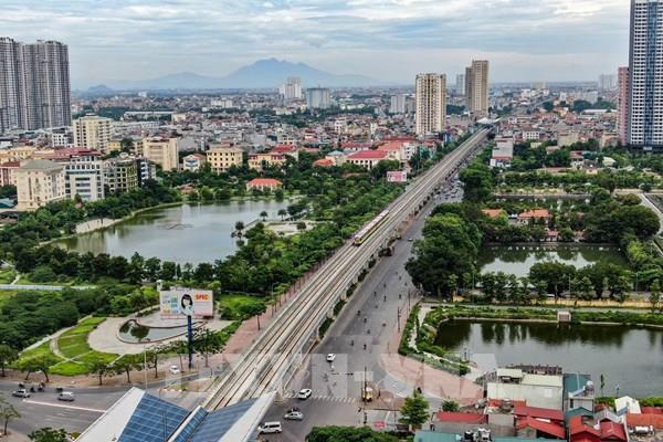 Hình ảnh về đoàn tàu tuyến đường sắt đô thị Nhổn - Ga Hà Nội