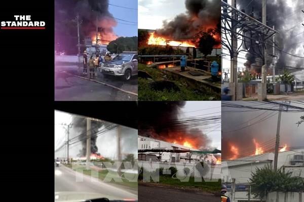 Hai vụ nổ lớn làm rung chuyển nhà máy sản xuất mỹ phẩm ở thủ đô Thái Lan