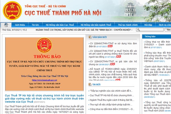 Hà Nội giải đáp vướng mắc về thuế qua hình thức trực tuyến