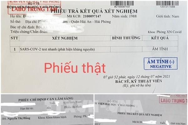 Bệnh viện Đại học Y Hải Phòng thông tin về phiếu xét nghiệm SARS-CoV-2 giả