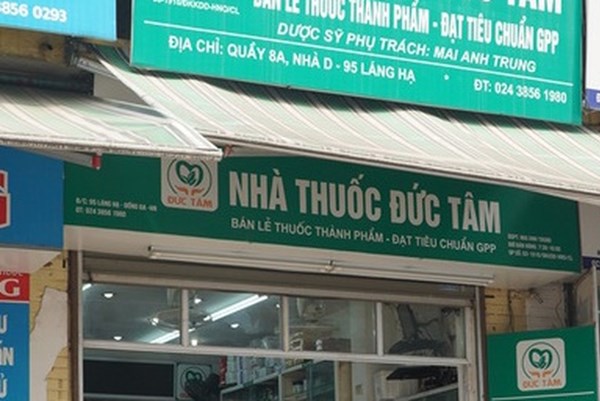 Hà Nội đình chỉ hoạt động kinh doanh dược tại nhà thuốc Đức Tâm