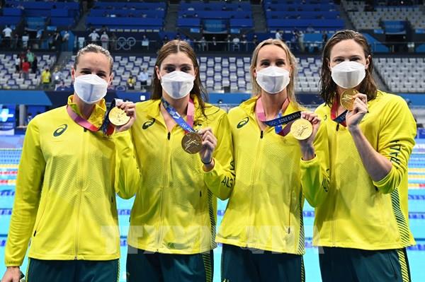 Olympic Tokyo 2020: Australia phá kỷ lục thế giới nội dung bơi nữ 4x100 mét tiếp sức tự do