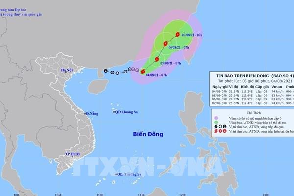 Áp thấp nhiệt đới đã thành bão số 4