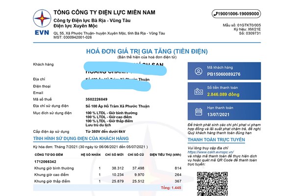 EVN áp dụng mẫu hóa đơn điện tử mới từ 1/7