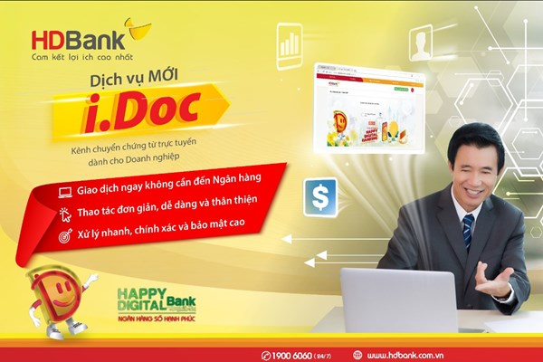 HDBank tiên phong triển khai dịch vụ chuyển chứng từ trực tuyến