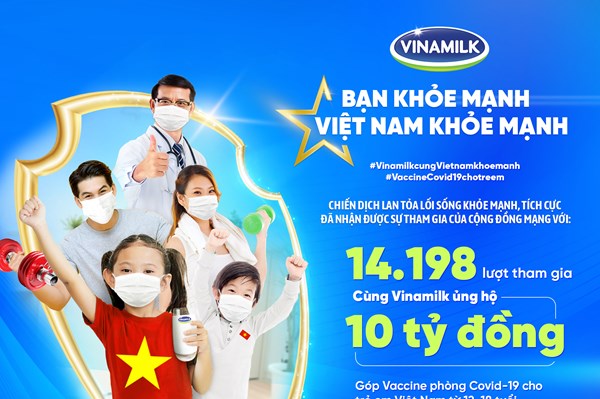 Chiến dịch “Bạn khỏe mạnh, Việt Nam khỏe mạnh” cùng góp 10 tỷ đồng mua Vaccine cho trẻ em  