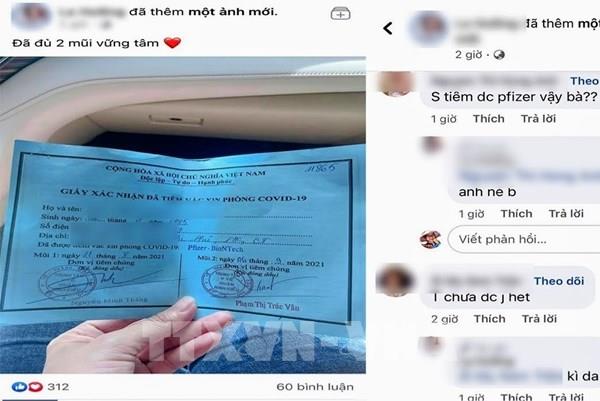 Cô gái Cần Thơ khoe được tiêm hai mũi vaccine Pfizer nhờ “xin ông anh”
