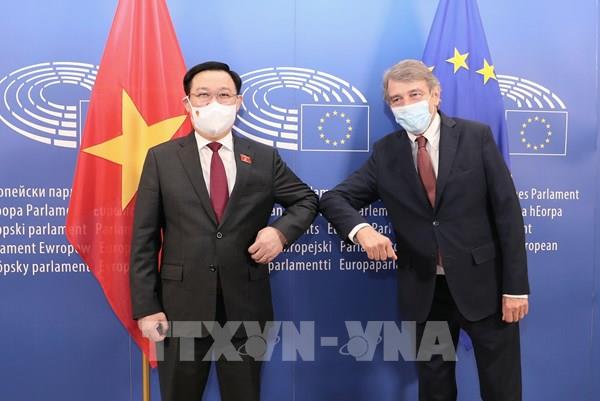 Chủ tịch Quốc hội Vương Đình Huệ hội đàm với Chủ tịch Nghị viện châu Âu