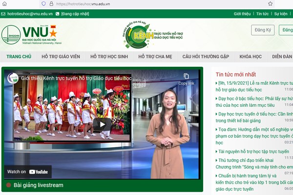 Ra mắt Kênh trực tuyến hỗ trợ giáo dục Tiểu học