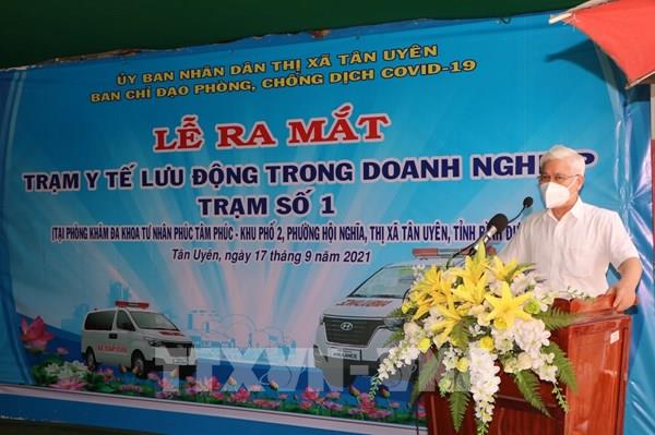 Ra mắt Trạm y tế lưu động trong doanh nghiệp đầu tiên tại Bình Dương