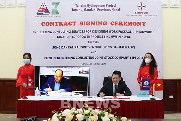 PECC1 ký hợp đồng tư vấn thiết kế Cụm đầu mối dự án thủy điện Tanahu (Nepal)